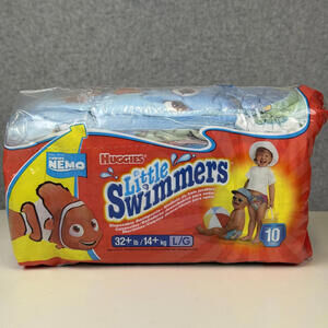 Huggies Little Swimmers Vintage Disposable Swimpants 32+ lb Large Nemo 2000s